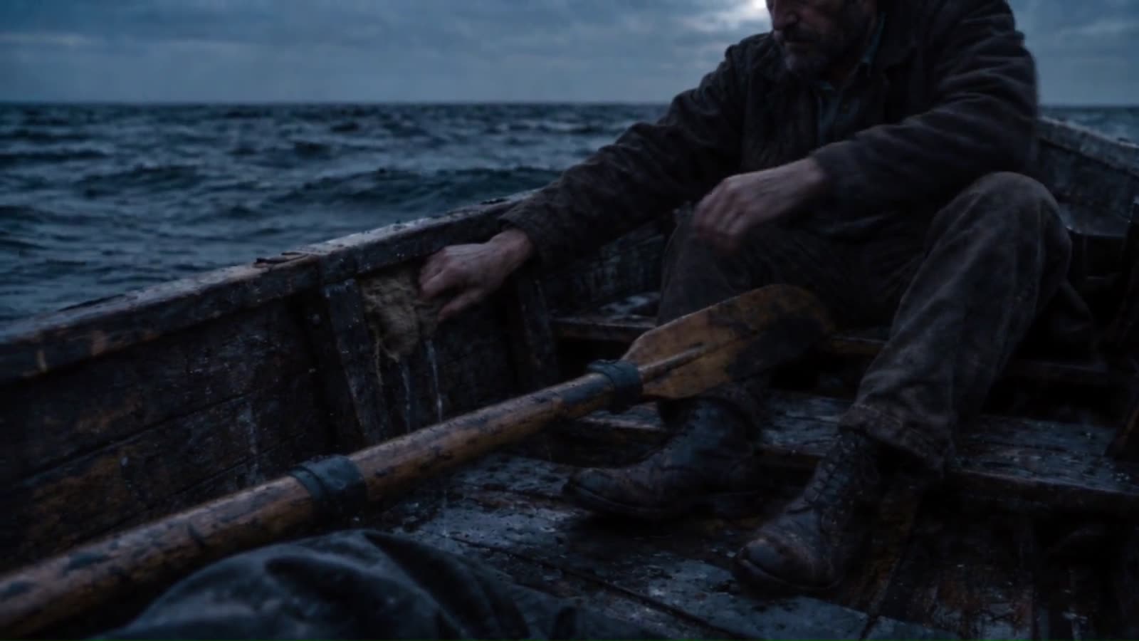The other person in the boat, a hand at the plank